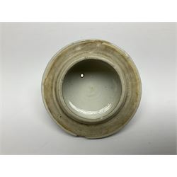 Two late 18th/early 19th century Chinese export teapots, the largest example of globular form with curved handle and straight spout, decorated in the Mandarin style with figural scenes surrounded by red scale reserves, H13.5cm, the second smaller example decorated in underglaze blue with two musicians in a landscape set with willow tree and fence, H10.5cm

