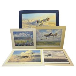Collection of signed aviation prints max 62cm x 82cm (5)