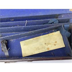 19th/early 20th century brass bound leather shotgun case with fitted interior to accommodate 72cm (28.25