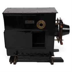 No. 1 Maltese Cross Empire lantern by W. Butcher & Sons together with a brass and black-japanned cine projector