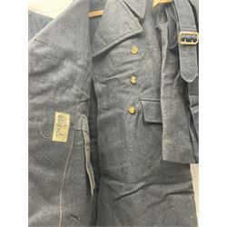 British RAF uniform, including jacket and trousers, modern RAF uniform buttons and a collection of reproduction wartime newspapers