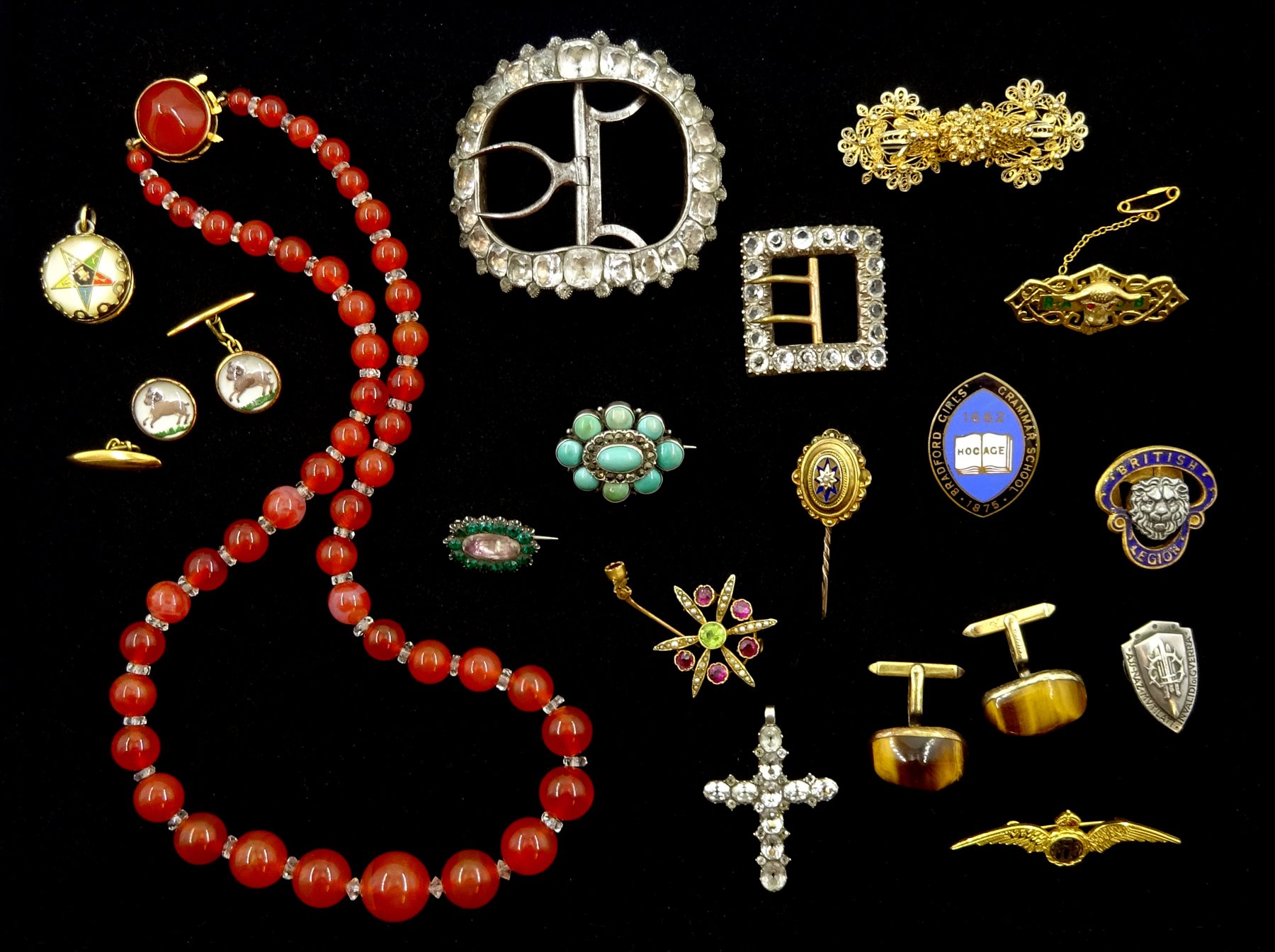 Collection of Victorian and later jewellery including two Victorian ...