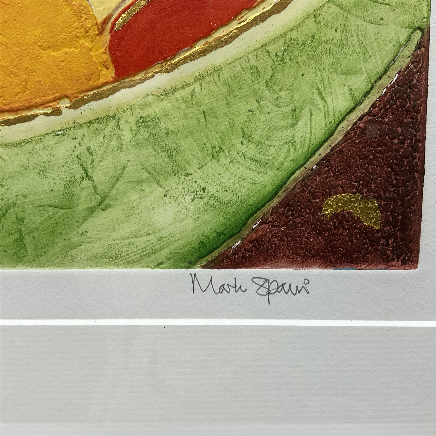 Mark Spain (British Contemporary): Pineapple and Bananas, limited edition mixed media screen print signed titled and numbered 57/250 in pencil 32cm x 45cm