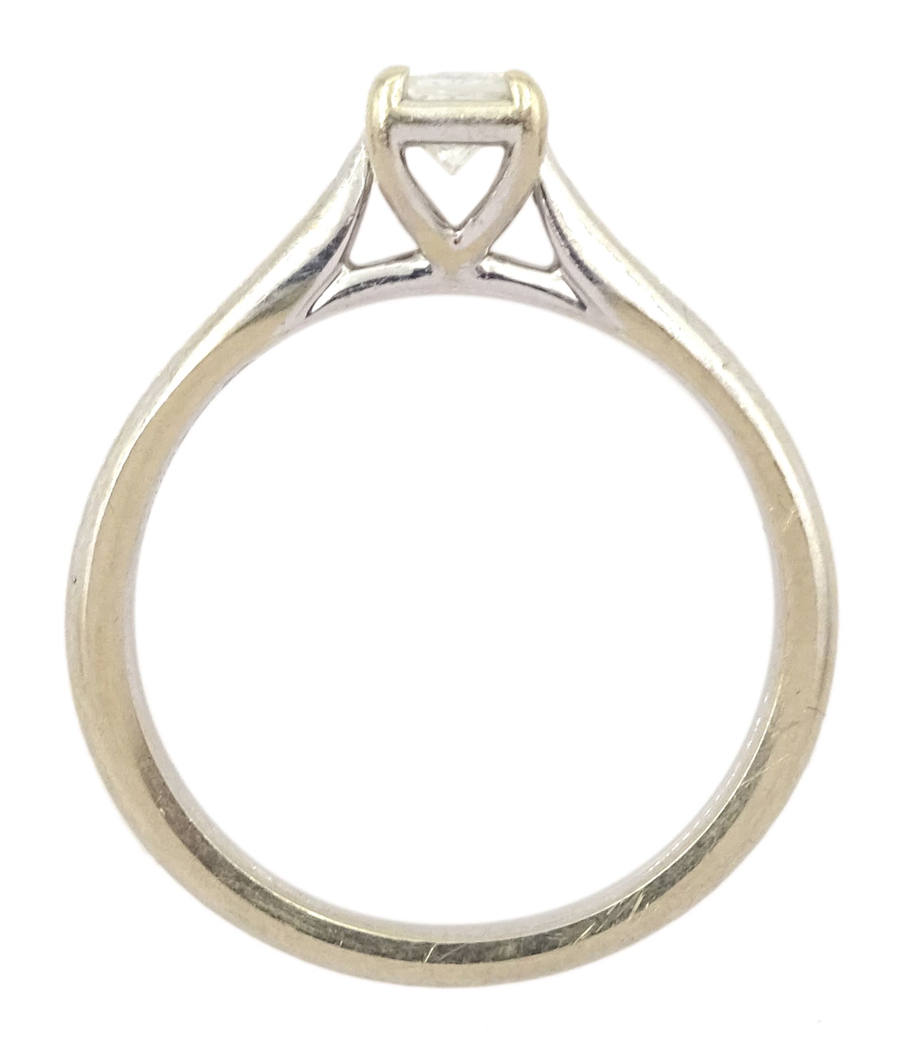18ct white gold single stone princess cut diamond ring, diamond approx 0.25 carat