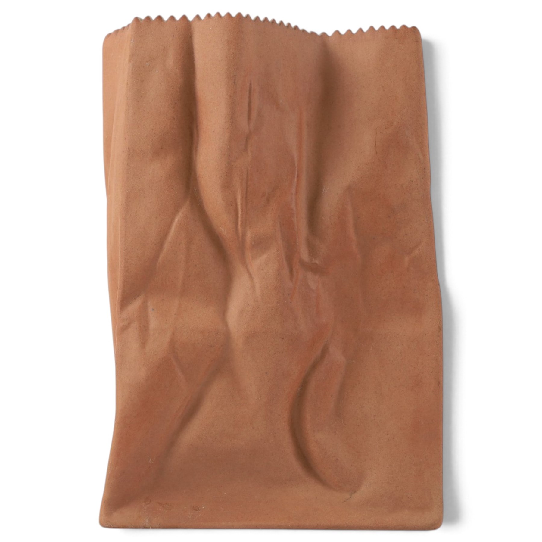 Tapio Wirllala for Rosenthal - Late 20th century novelty paper bag vase, model as a slightly crumpled paper bag as a part of the 'Do Not Litter' collection. Makers mark to the base, H20cm