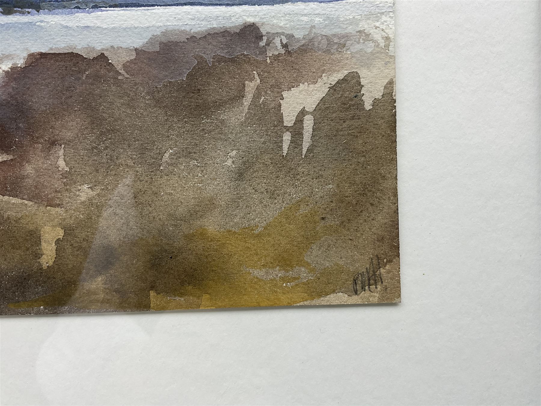 Peter Michael Hicks (Yorkshire 1937-): Landscapes, pair watercolours signed in pencil 13cm x 38cm (2)