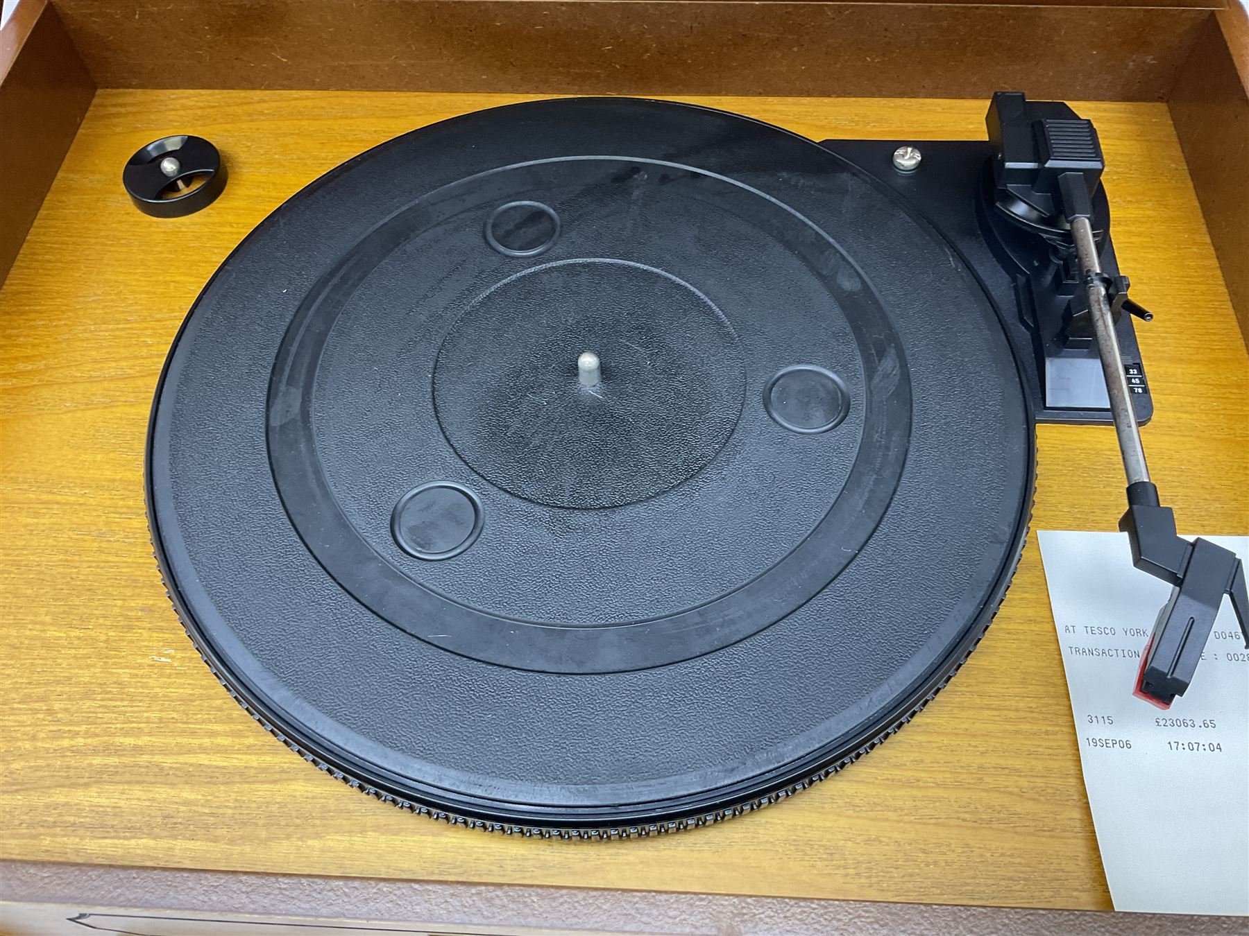 Vintage Collection Gramophone, model MT-GA05, record CD tape player AM/FM radio, W47cm H24cm 