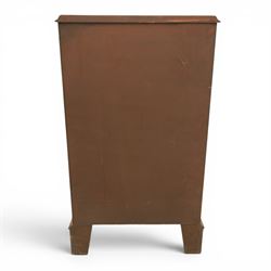 Reprodux - 20th century mahogany narrow serpentine chest, with six graduating drawers, later fitted with dividers, raised on bracket feet