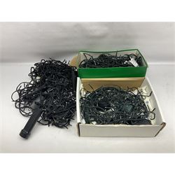 German Bleikristall decanter, set of six Stuart Crystal glasses, a Dartington Crystal decanter, christmas lights and a collection of pewter tankards, etc 