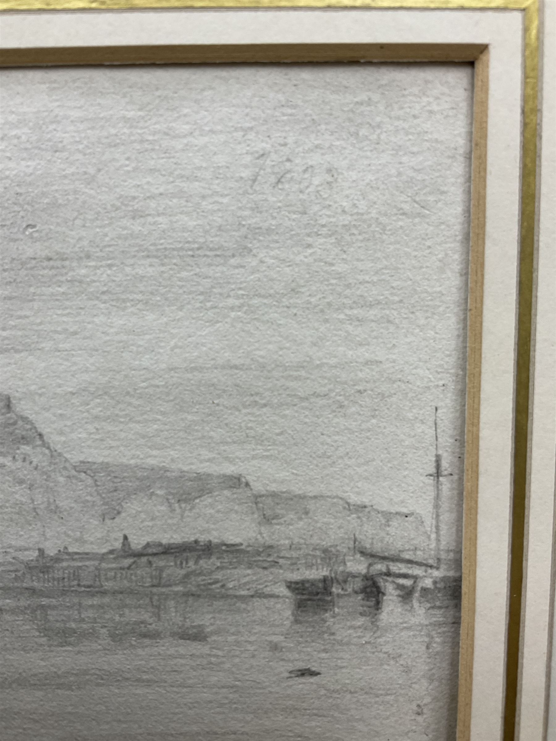 John Constable RA (British 1776-1837): 'Dover', pencil sketch titled and dated 1803, inscribed verso 14cm x 23cm