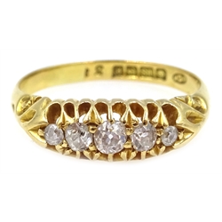  Edwardian five stone diamond ring, Birmingham 1909  