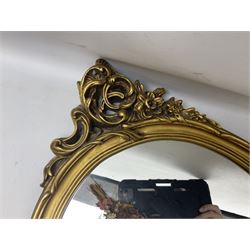 Five mirrors with gilt frames, largest H137cm
