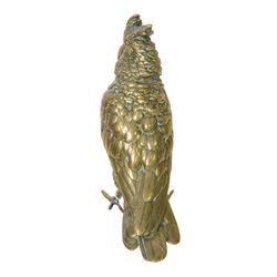 German brass cockatoo, signed Geschutzt, H18cm