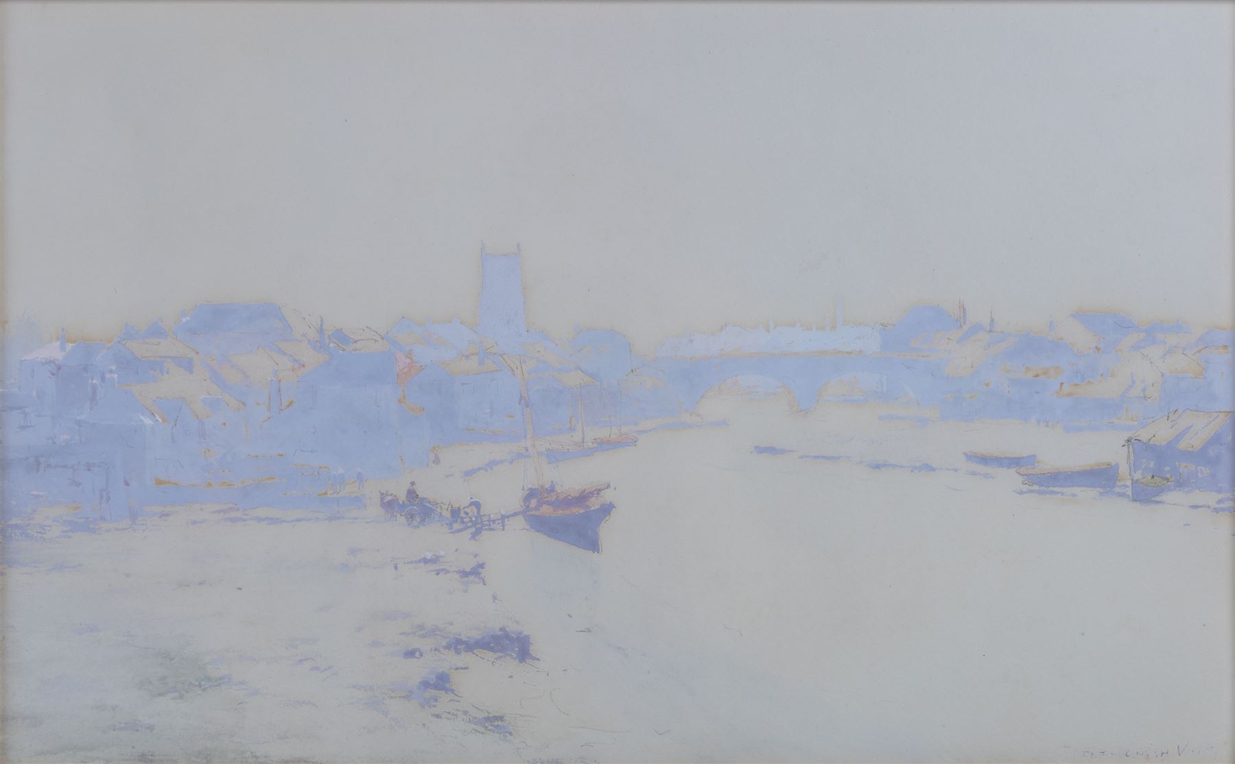 John Baragwanath King (British 1864-1939): River Landscape and Hay Making, pair watercolours signed 27cm x 44cm (2)