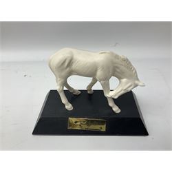 Collection of Beswick horses, including grey horse no.701, palomino foal no 836, grey stocky jogging mare no.855 etc, together two Royal Doulton horses, (8)