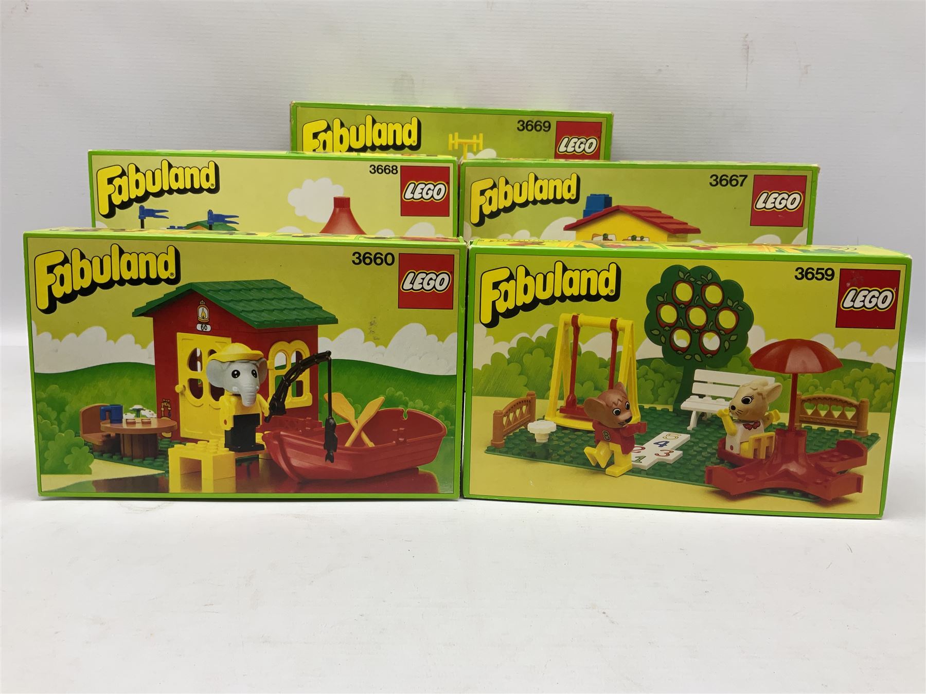 Lego Fabuland - twelve 1980s sets nos.3641, 3644, 3645, 3654, 3659, 3660, 3662, 3664, 3666, 3667, 3668 and 3669; all boxed (12)