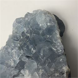 Celestine crystal geode cluster, with well-defined crystals of various sizes, H13cm 