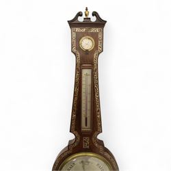 English-mid 19th Century four-glass rosewood wheel barometer c1850, with a 10