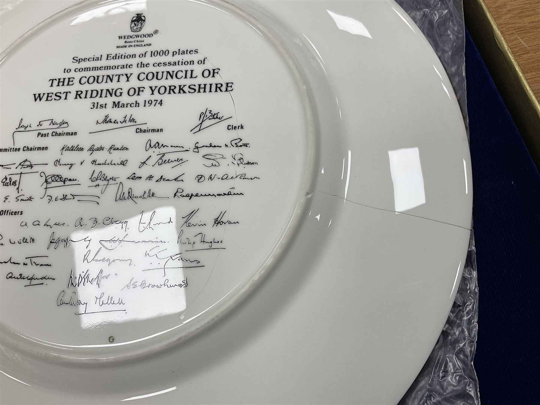 The Daily Express Coronation Souvenir picture book 1937, together with boxed Spode Selby Abbey plate and boxed Wedgwood West Riding of Yorkshire County Council plate 