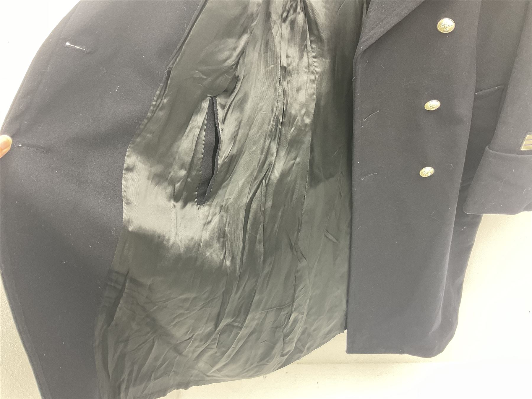 French Gendarmerie greatcoat, bears label for 'Maitre-Tailleur F.M. Barronnier 52 Chaumont 13 Rue Ferrer'; and French greatcoat (Indochine Period Vietnam 1947/1953)