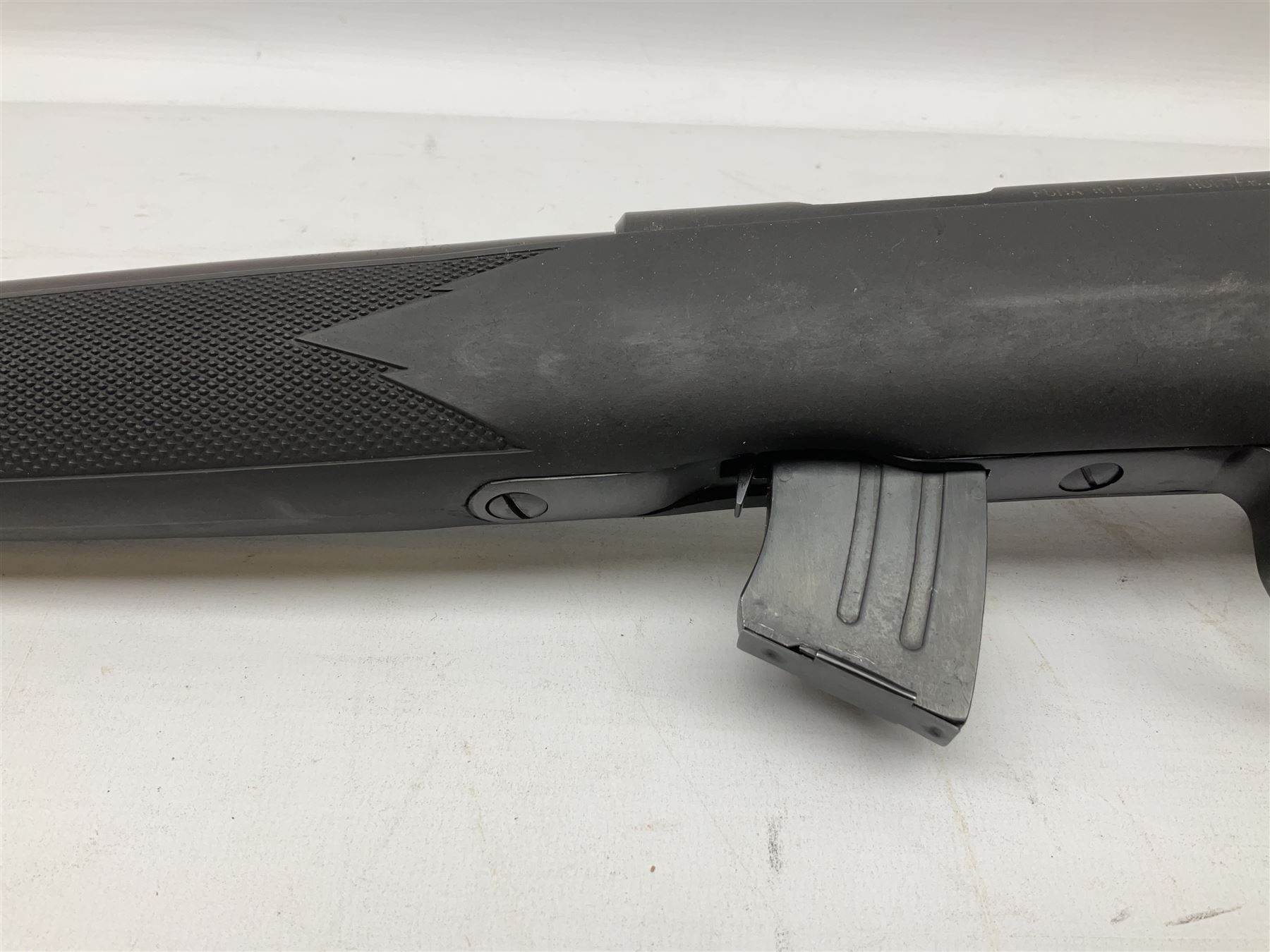 Puma Rifles Hunter bolt-action .22 Long Rifle the 36cm shortened barrel threaded for sound moderator, plastic synthetic stock, serial no.1050840 L83.5cm FIREARMS CERTIFICATE REQUIRED OR RFD