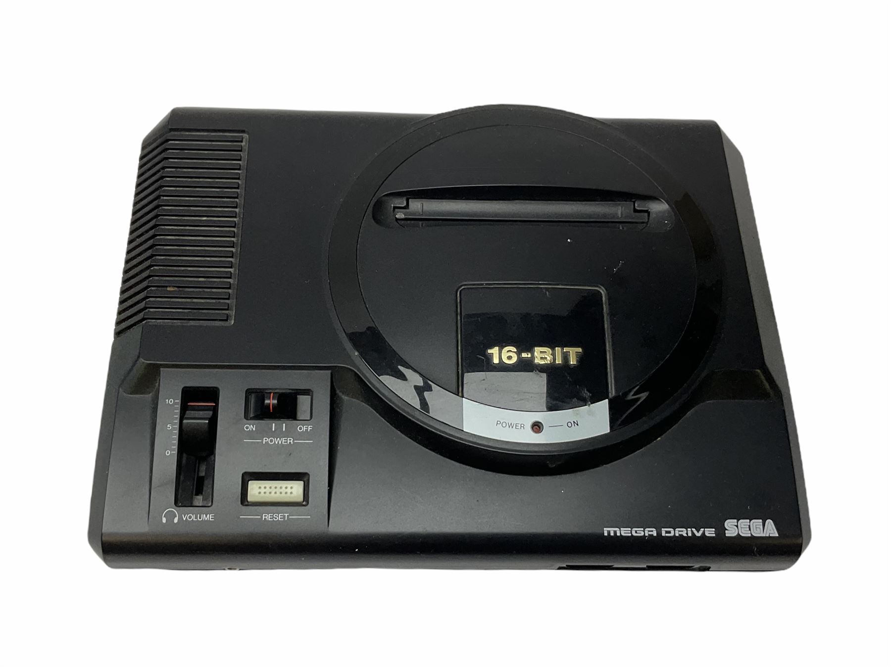 1990s Sega Megadrive 16bit games console with five games comprising Sonic the Hedgehog, Fifa International Soccer, Mickey Mouse Castle of Illusion, MicroMachines 2 Turbo Tournament and 1994 Lillehammer Winter Olympics, boxed with instructions