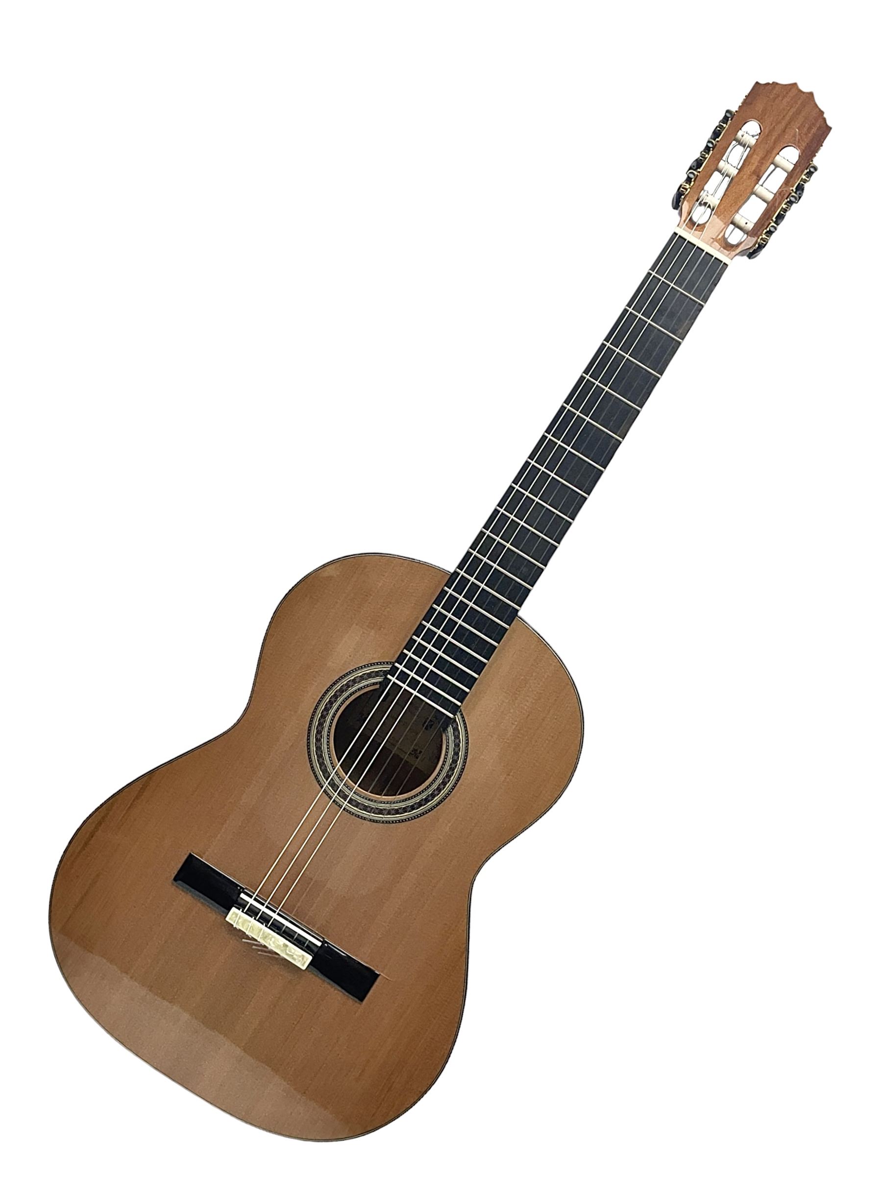 Juan Montes Rodriguez Spanish Flamenco acoustic guitar model R6; bears label dated 2020; in metallic finish fitted hard carrying case