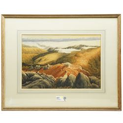 Circle of Harry Epworth Allen (Northern British 1894-1958): Mountain Peaks, watercolour unsigned 33cm x 48cm