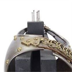 Napoleonic Belgium Cuirassier breast and back plate, circa 1814, with raised medial ridge and shallow apron, rolled edge and brass studded decoration, the shoulder chains secured by chest studs, H40cm