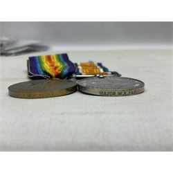 WW1 group of three medals comprising British War Medal, 1914-15 Star and Victory Medal awarded to Major W.K. Pauli R.A.M.C.; with ribbons; some biographical details