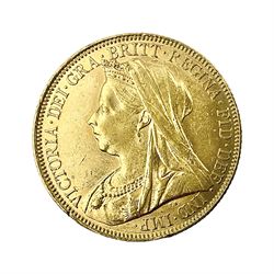 Queen Victoria 1901 gold full sovereign coin, Sydney mint