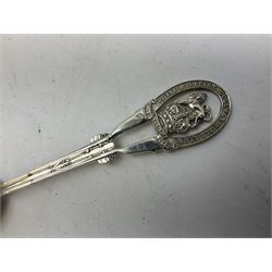 Three hallmarked silver shooting spoons including Royal Military College Rifle Club, Eastern Command S. of M. Hythe etc (3)