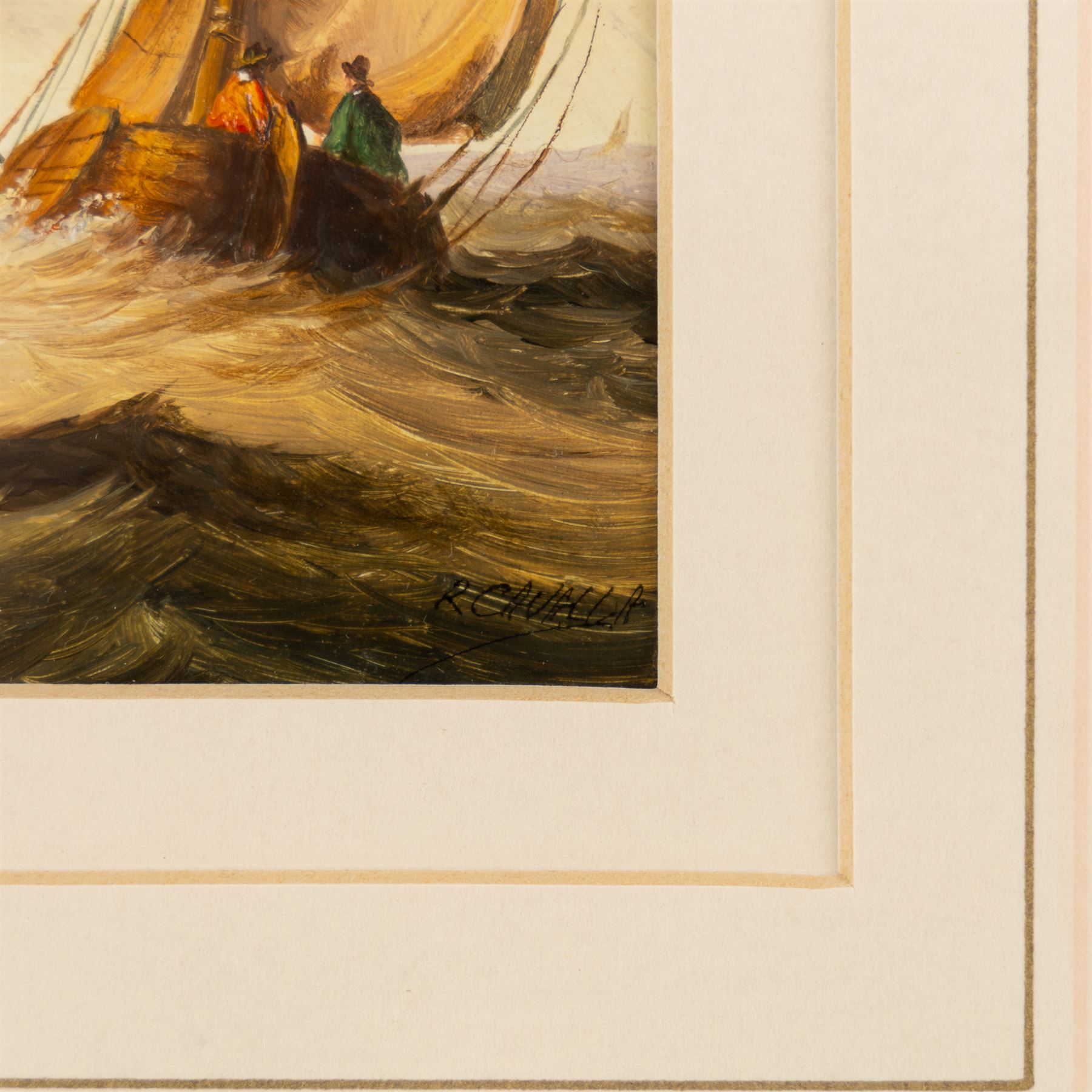 Ronald Cavalla (British 1940-): Dutch Fishing Vessels, pair of oils on board signed 8.5cm x 12.5cm and 12.5cm x 8.5cm (2)