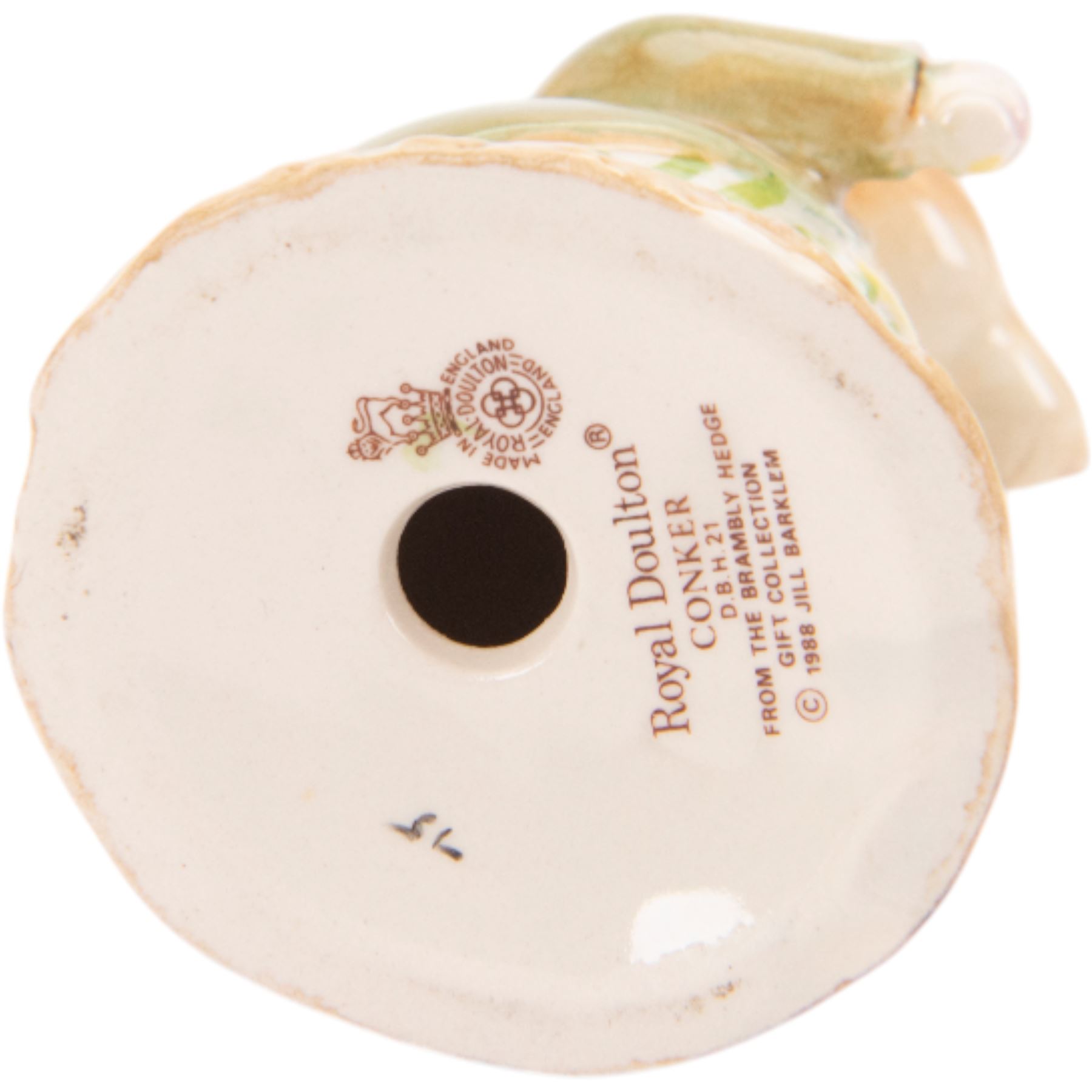 Twelve Royal Doulton Bramley Hedge figures, including Wilfred Entertains DBH23, Mrs Toadflax DBH11, Conker DBH21, Poppy Eyebright DBH1, Flax Weaver DBH20