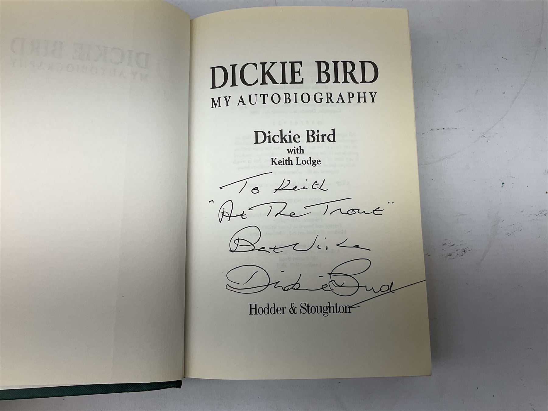 Signed Dickie Bird 'My Autobiography' first edition 1997 hardback, signed on frontispiece, together with a quantity of other books to include hardbacks and reference books