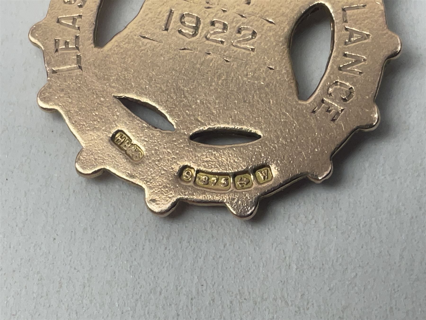 Two early 20th century 9ct rose gold fobs, both hallmarked 