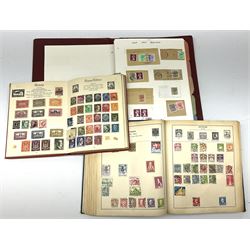 Stamps in three albums/folders including Great British Queen Victoria 1d black, various penny reds, World Stamps including Australia, Barbados, British Guiana, Canada, Ceylon, Finland, France, Germany etc