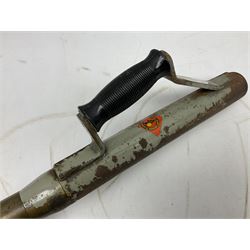 Schermulys Patent No.503324 nitro proof line throwing pistol No.15003; brass body with proof marks; the 32cm steel barrel with secondary handle over and original transfer 'The Schermuly Pistol Rocket Apparatus Ltd. London' L51cm overall