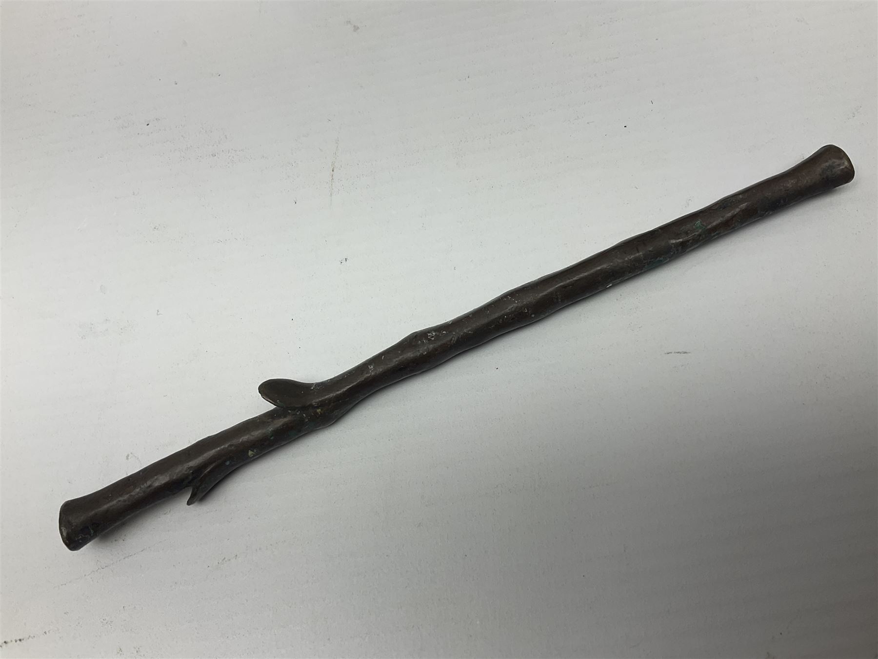 After Felix Carpentier, Improvisateur; bronzed figure of a man playing the flute, marked Felix Charpentier, H35