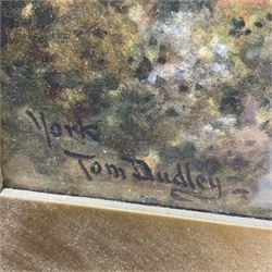 Thomas 'Tom' Dudley (British 1857-1935): The East Side of York Minster, watercolour signed, labelled verso 45cm x 30cm