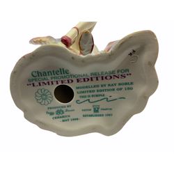 Three Kevin Francis figures produced by Peggy Davies ceramics, Clarice Cliff Centenary Figure H27cm, Tallulah Bankhead H26cm and Chantella H21cm. 