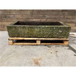 Large 19th century rectangular stone trough 