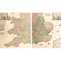 Frederik De Wit (Dutch 1629-1706): 'Occidentalior' & 'Orientalior' 'Regni Angliae' (Southe...