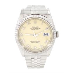 Rolex Oyster Perpetual Datejust gentleman's stainless steel automatic wristwatch, circa 19...