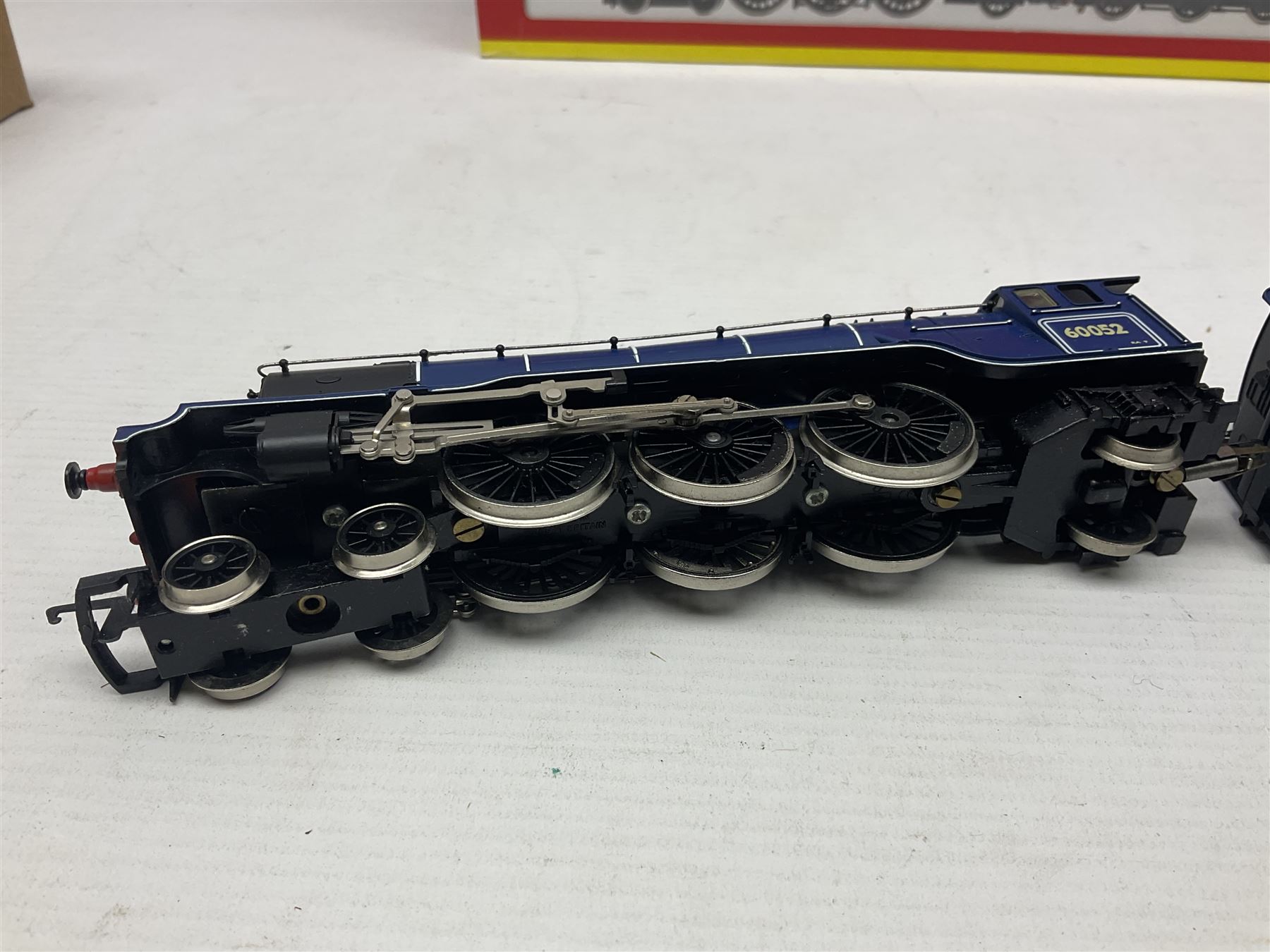 Hornby '00' gauge - Coronation Class 4-6-2 locomotive 'Duchess of Gloucester' No.6225 in LMS maroon; Class A1/A3 4-6-2 locomotive 'Flying Scotsman' No.4472 in LNER green; Class 9F 2-10-0 locomotive 'Evening Star' No.92220 in BR green; all boxed; and Class A1/A3 4-6-2 locomotive 'Prince Palatine' No.60052 in BR blue; unboxed (4)