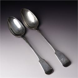 George IV silver fiddle pattern basting spoon engraved with monogram London 1827 Maker Cl...