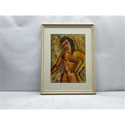 Sergie Mikhailovich Luppov (Russian 1893-1977): Female Nude, watercolour signed 46cm x 33cm