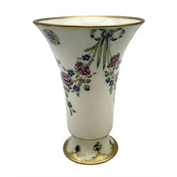 Early 20th century William Moorcroft for Macintyre & Co. trumpet shaped vase in the 'Eighteenth Century' Florian ware pattern, no.M2604, c1908, H22cm 