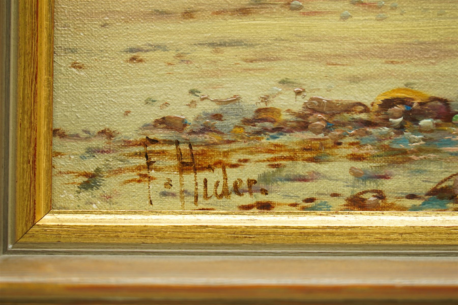 Frank Hider (British 1861-1933): 'A Breezy Day on the South Coast', oil on canvas signed, titled verso 29cm x 49cm