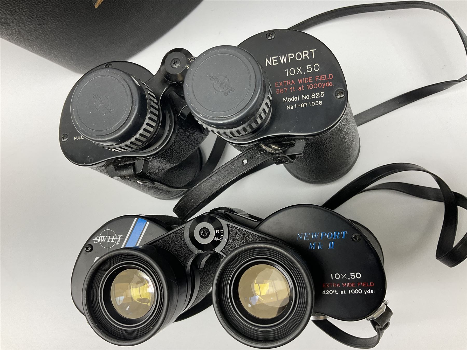 Seven cased pairs of Swift binoculars, to include Ranger Mk I 10x50, Saratoga Mk II 8x40, Newport 10x50, Audubon 8.5x44 etc